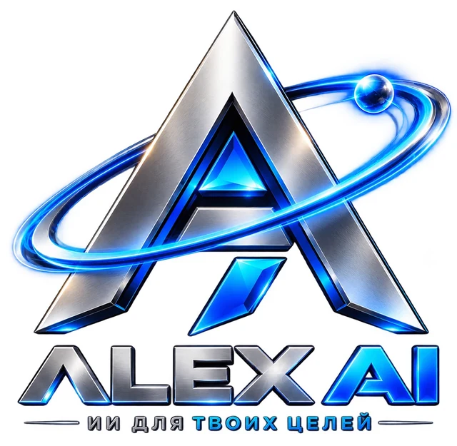 Фирменный логотип ALEX AI с надписью «ИИ для твоих целей»
